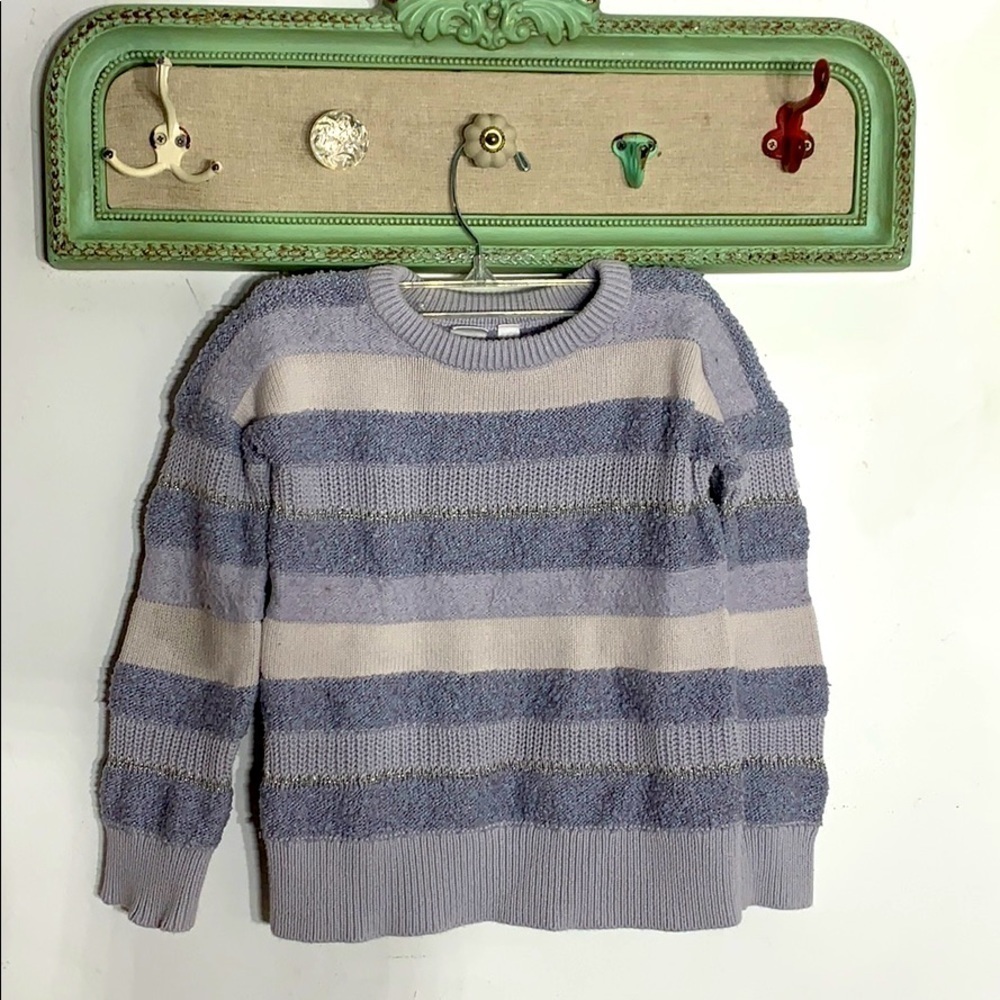 GAP Kids lavender stripe textured cozy pullover sweater small kids
